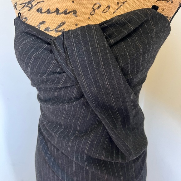 🖤SOLD🖤 Dolce & Gabbana DRESS STRETCH PINSTRIPE BUILTIN CORSET size 40 US 4 - Picture 8 of 16